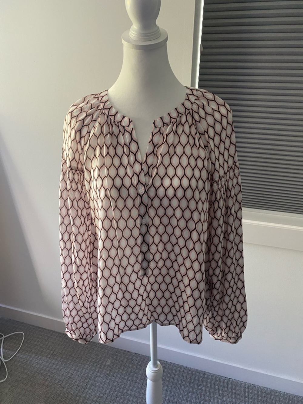 Sanctuary Cream Blouse with  Geometric Print